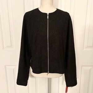 NWT LAFAYETTE 148 NEW YORK Women Wool & Cashmere Jacket, Gray, Zipper, Size 10